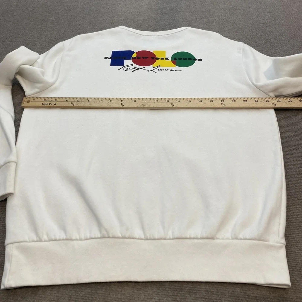 Polo Ralph Lauren Sweatshirt Mens Medium Paris‎ New York London Graphic Pullover